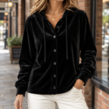 Ottilia Velvet Cardigan - Black