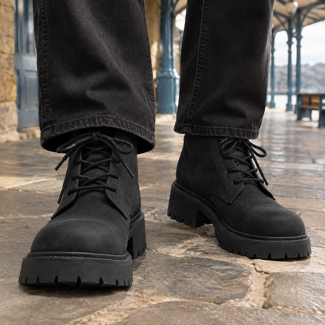 Paladini Lug Sole Boots - Black