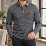 Dorian Textured Polo - Gray