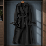 Ancelin-Grace Belted Overcoat - Black