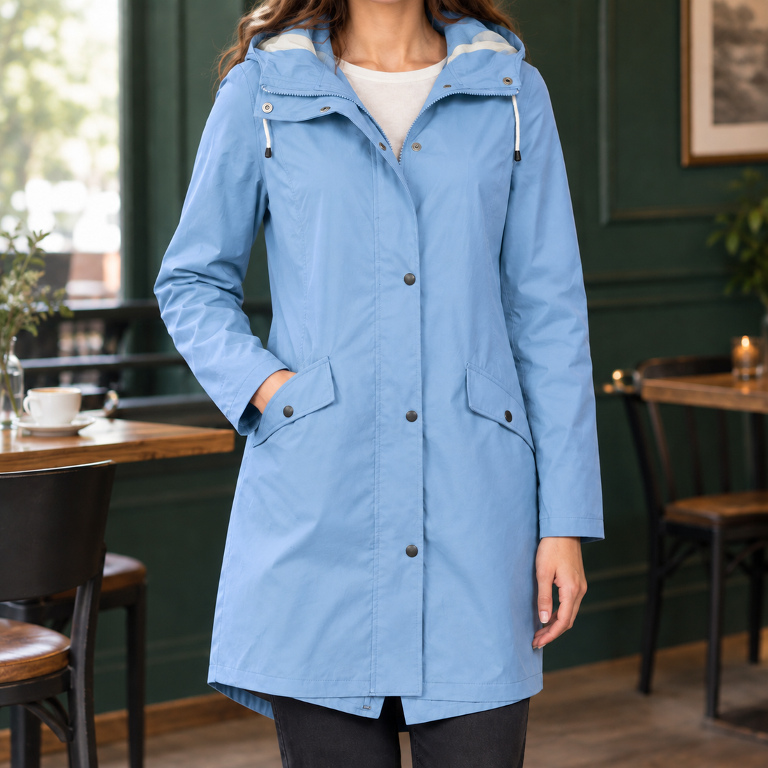 Ottilie-Skye Hooded Jacket - Blue