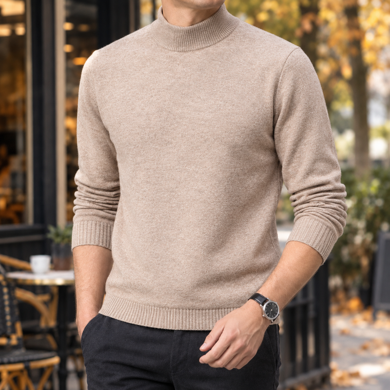 Florian Mock Neck Sweater - Camel