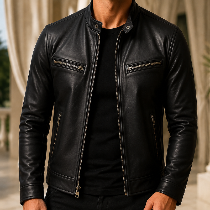 Florian Racer Jacket - Black