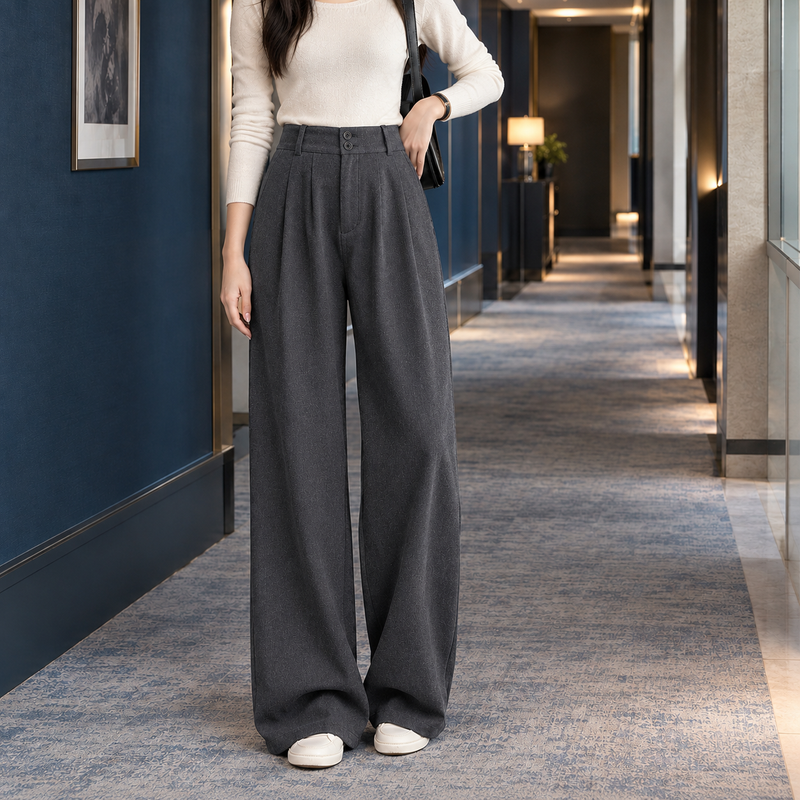 Tiffany-Belle Wide Leg Pants - Dark Gray