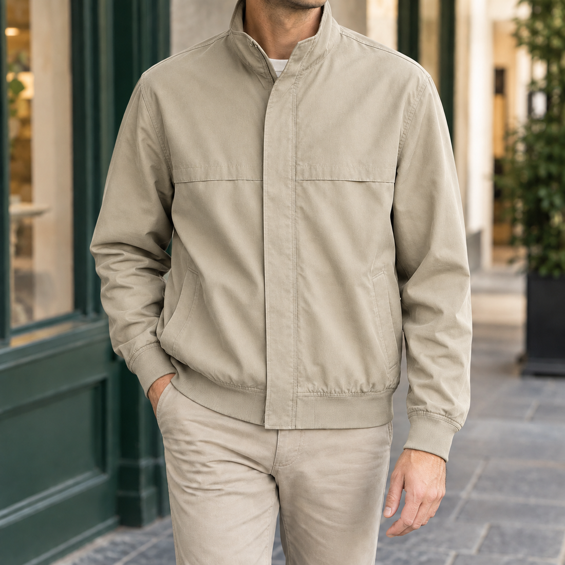 Sterling Stand Collar Jacket - Khaki