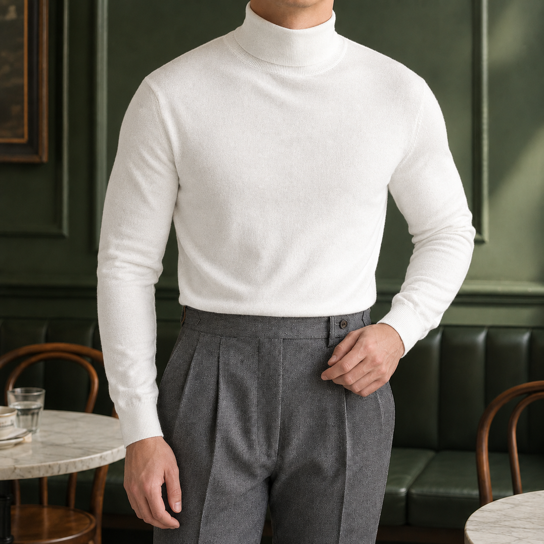 Marcel Turtleneck Sweater - White