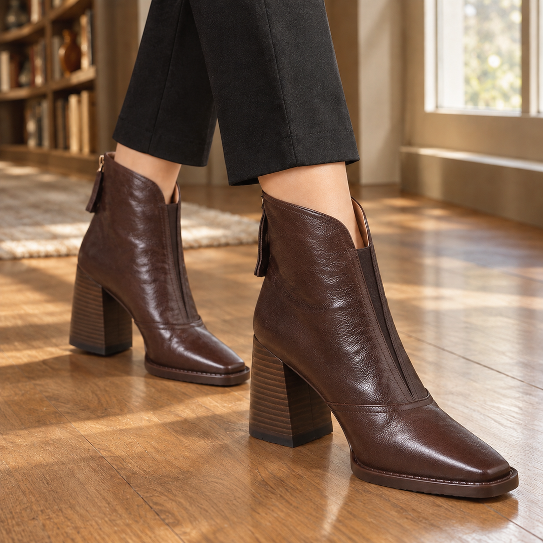 Gattinara Square Toe Boots - Dark Brown