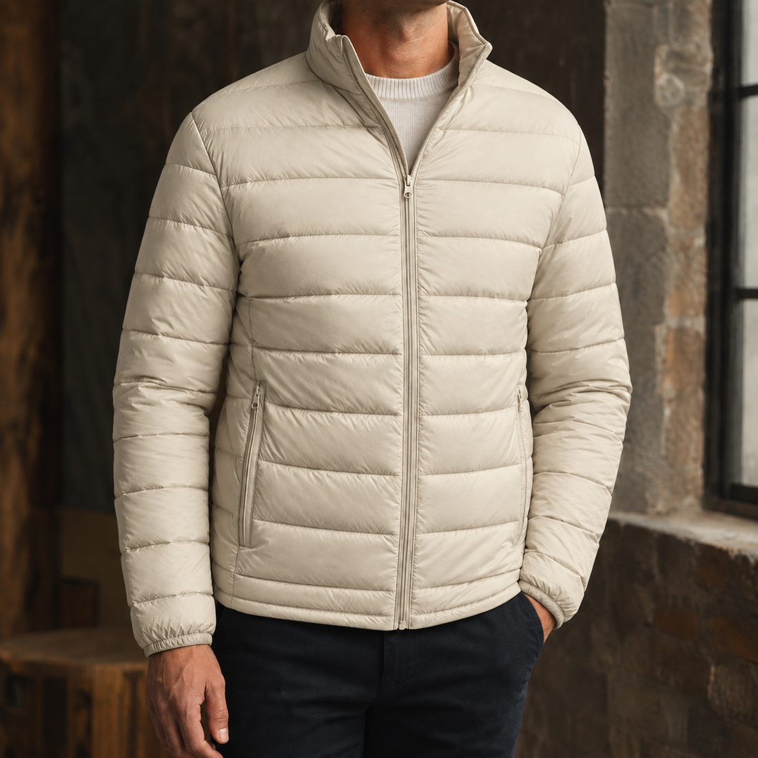 Blake Quilted Jacket - Light Porcelain Beige