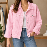 Caitlin-Grace Denim Jacket - Pink