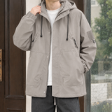 Harlan Hooded Utility Jacket - Light Gray