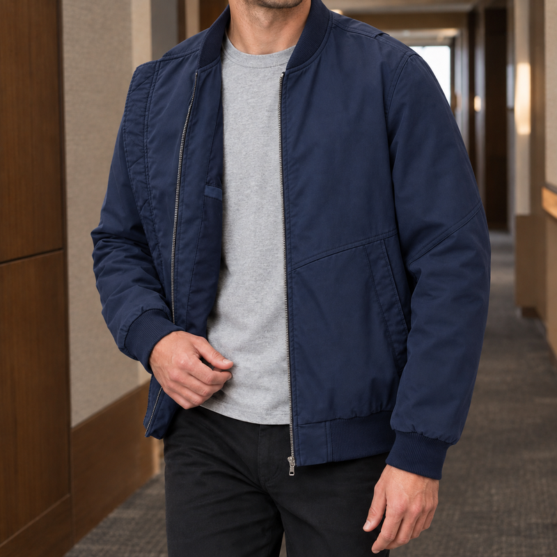 Vaughn Bomber Jacket - Dark Blue
