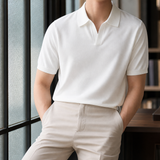 Austin Open Collar Polo - White