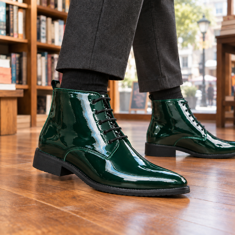 Pignatelli-Rimini Patent Boots - Green