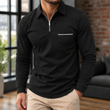 Knox Zip Polo - Black