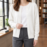 Liliane-Belle Button Front Cardigan - White