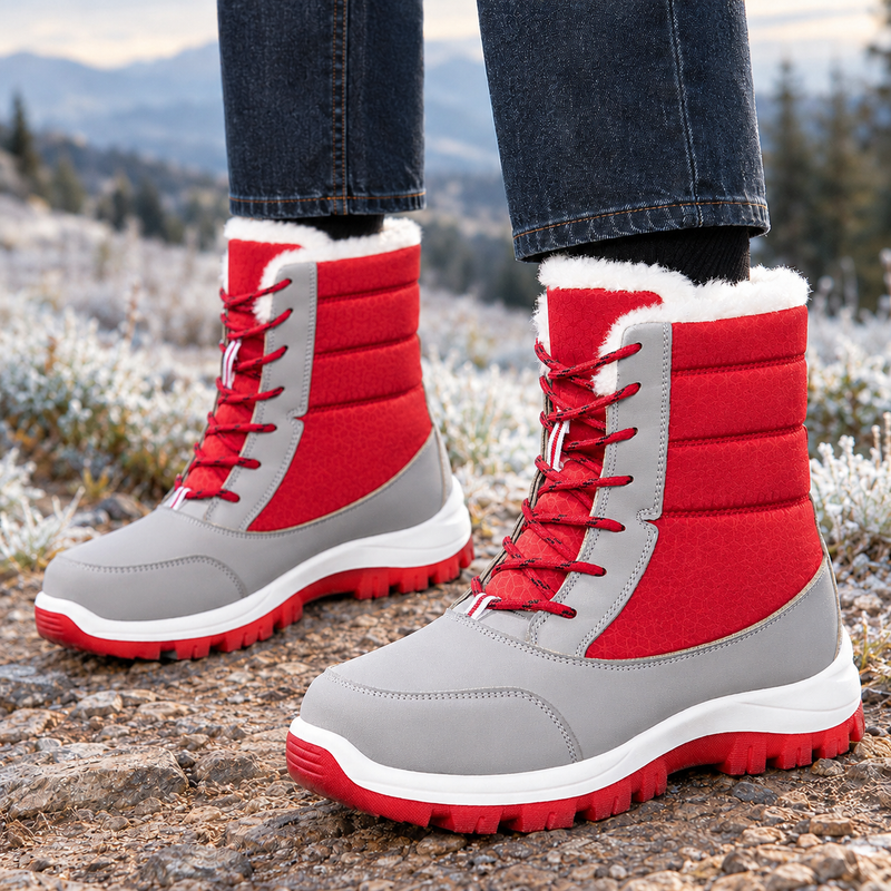 Livorno-Volo Fleece Lined Snow Boots - Red
