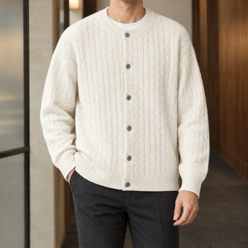 Nico Cable Cardigan - Cream White