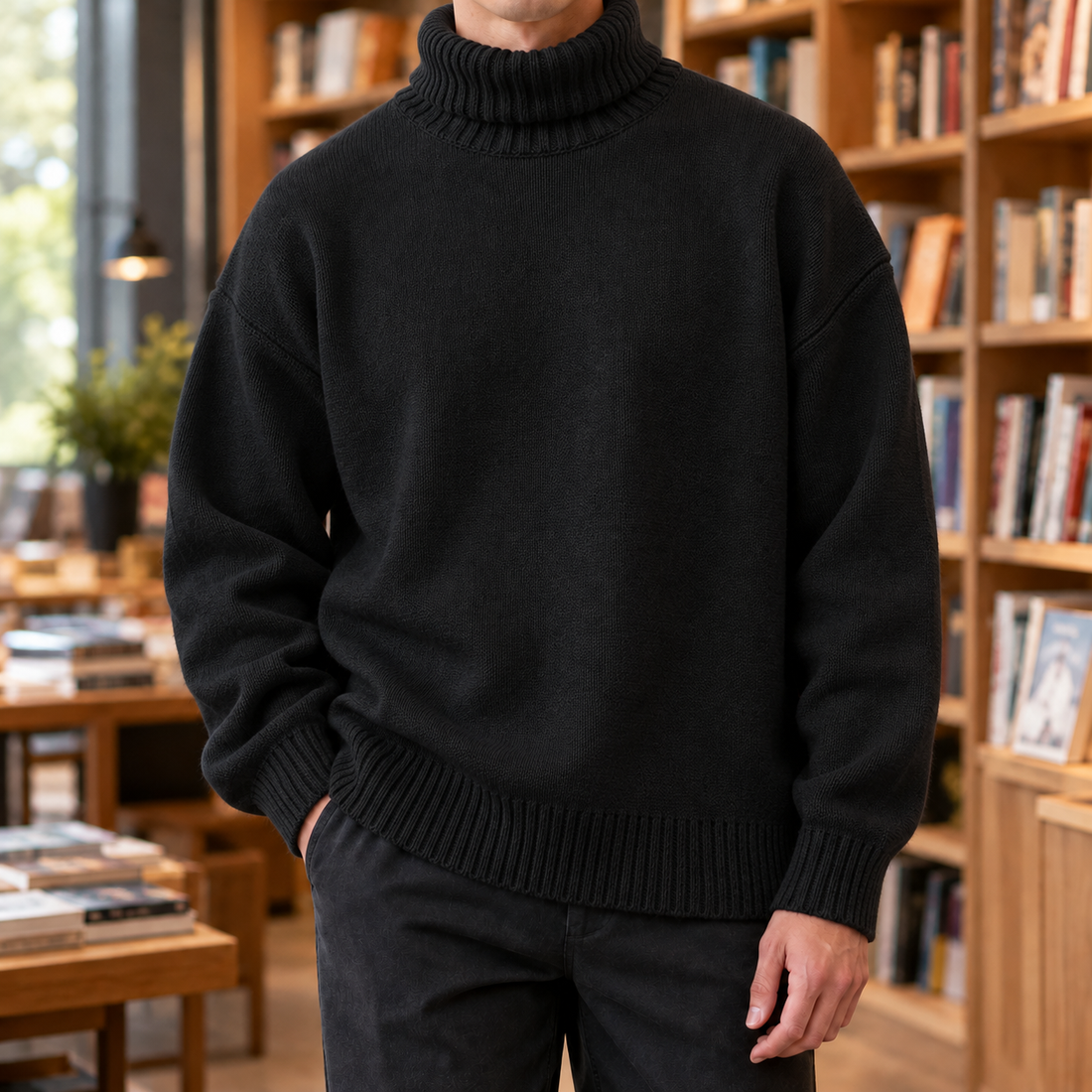 Marcel Turtleneck Sweater - Black
