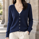 Ghislaine V-Neck Jacket - Navy Blue