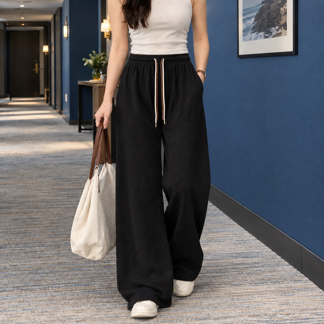 Kelsey Wide Leg Pants - Black