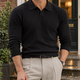 Nico Ribbed Polo - Black