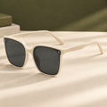 Beige Frame Gray Lens