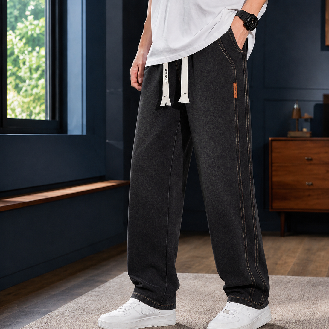Norbert Wide Leg Jeans - Black