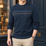 Brendan Geometric Knit Sweater - Blue