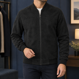 Hadrian Suede Bomber Jacket - Black