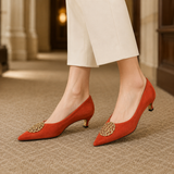 Innocenti Suede Heels - Orange