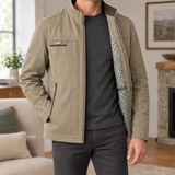 Dorian Stand Collar Jacket - Khaki