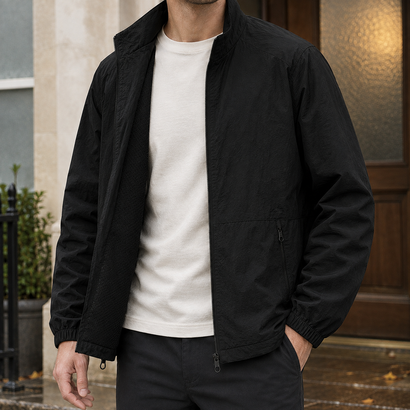 Harlan Stand Collar Jacket - Black