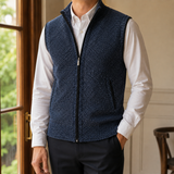 Caleb Sleeveless Knit Jacket - Blue