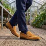 Dario Suede Penny Loafers - Mustard Yellow