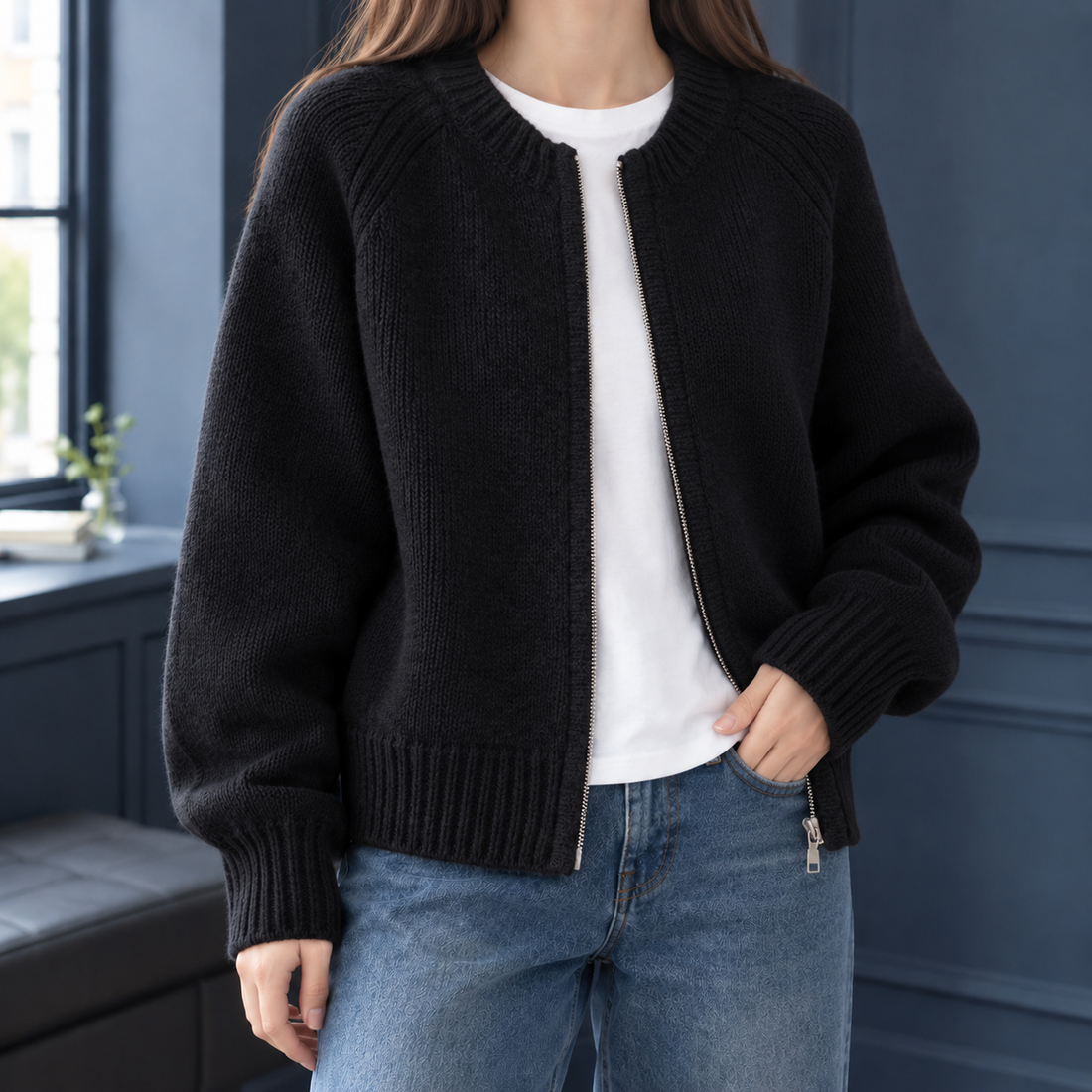 Heidi Relaxed Cardigan - Black