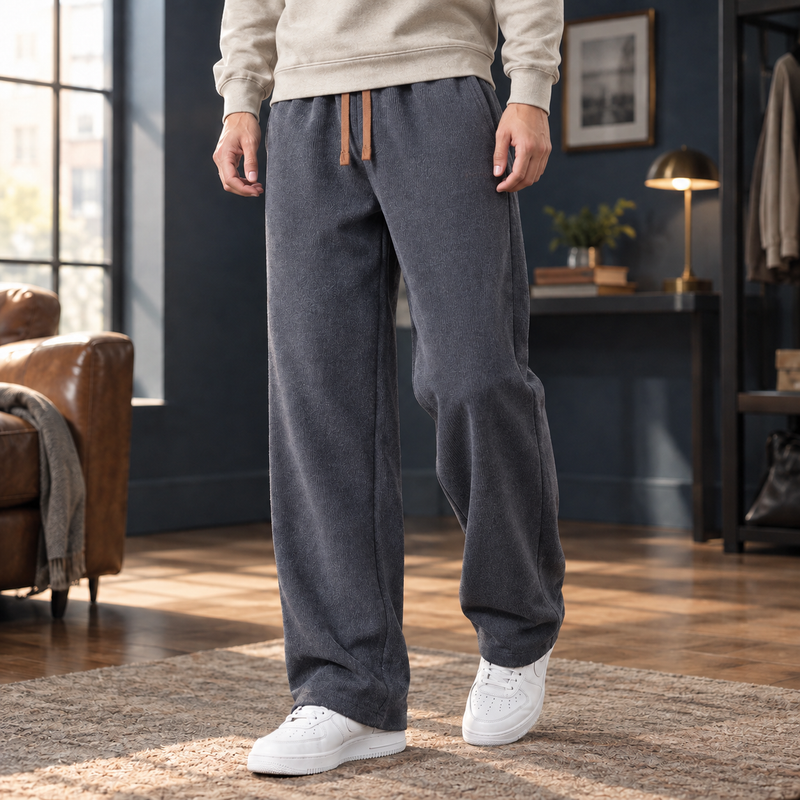 Caleb Wide-Leg Pants - Gray