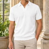 Mason Open Collar Polo - White