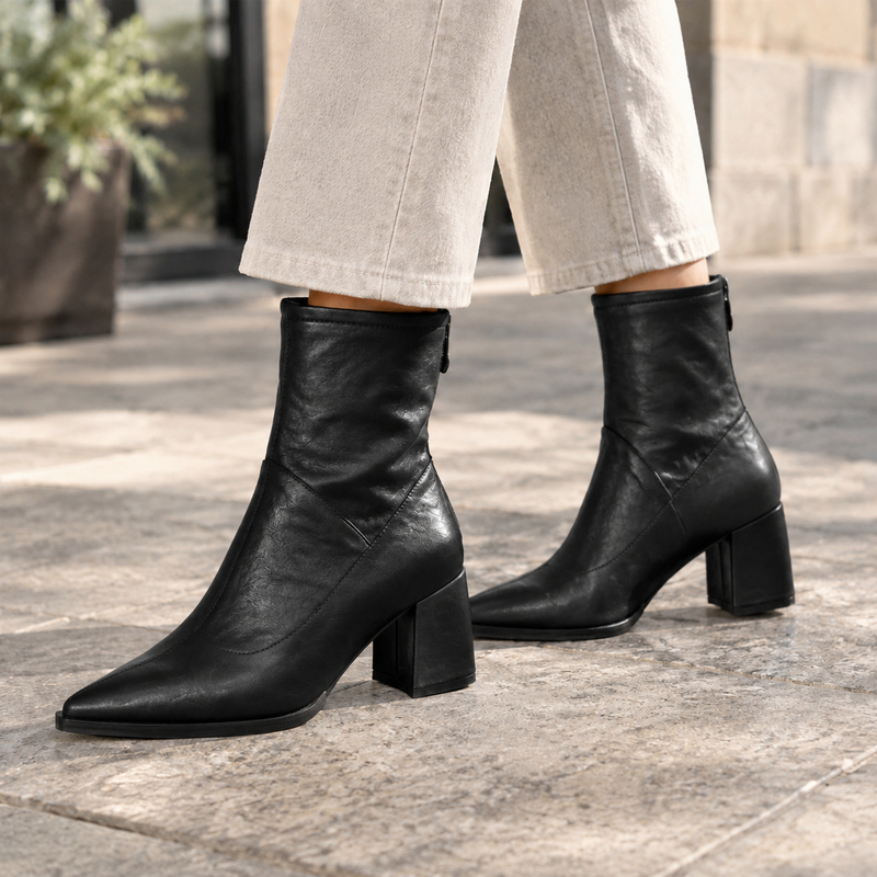 Aldobrandi Pointed Ankle Boots - Black