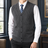 Caleb Argyle Vest - Charcoal Gray