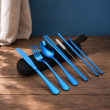 Caleb Travel Cutlery Set - Blue
