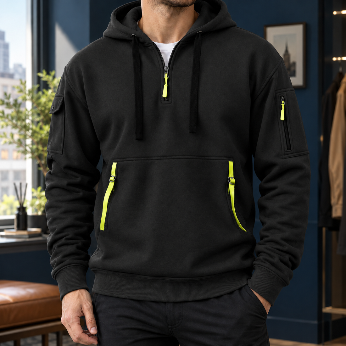 Lucian Utility Hoodie - Black