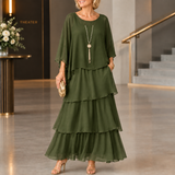 Serena-Rae Layered Maxi Dress - Dark Green