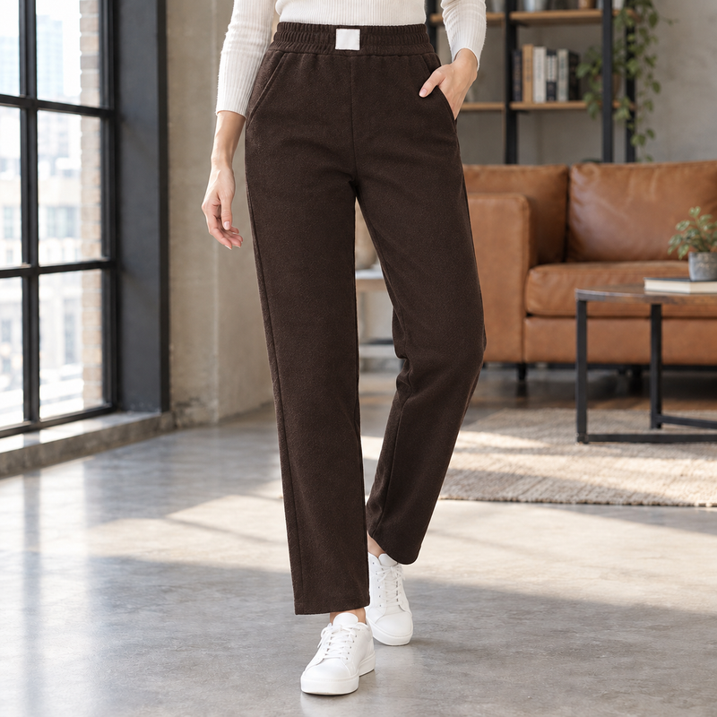 Kara-Lane Straight Leg Pants - Dark Brown