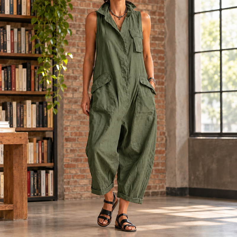 Shannon-Jade Utility Jumpsuit - Olive Green