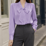 Ariane Bow Blouse - Purple