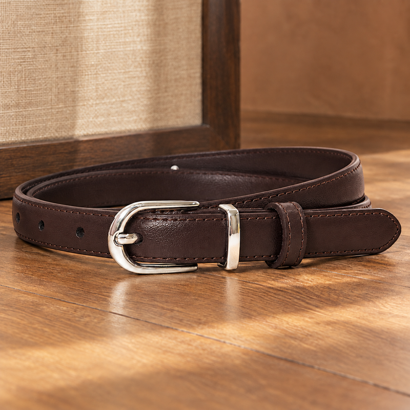 Ancona-Garda Leather Belt - Dark Brown