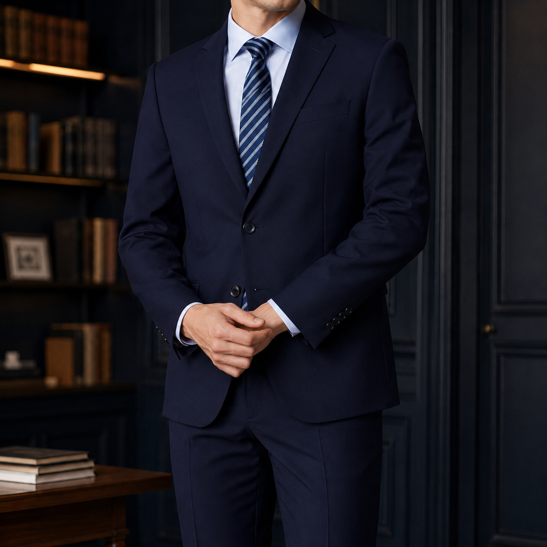 Jocelyn Tailored Suit - Navy Blue Men's Suit