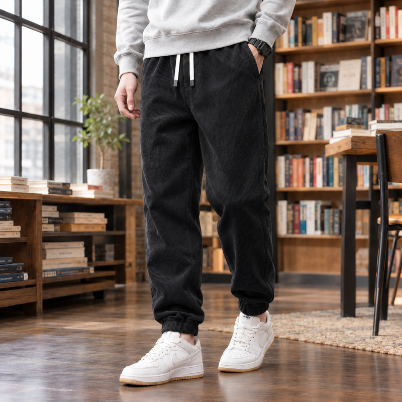 Hudson Corduroy Joggers - Black
