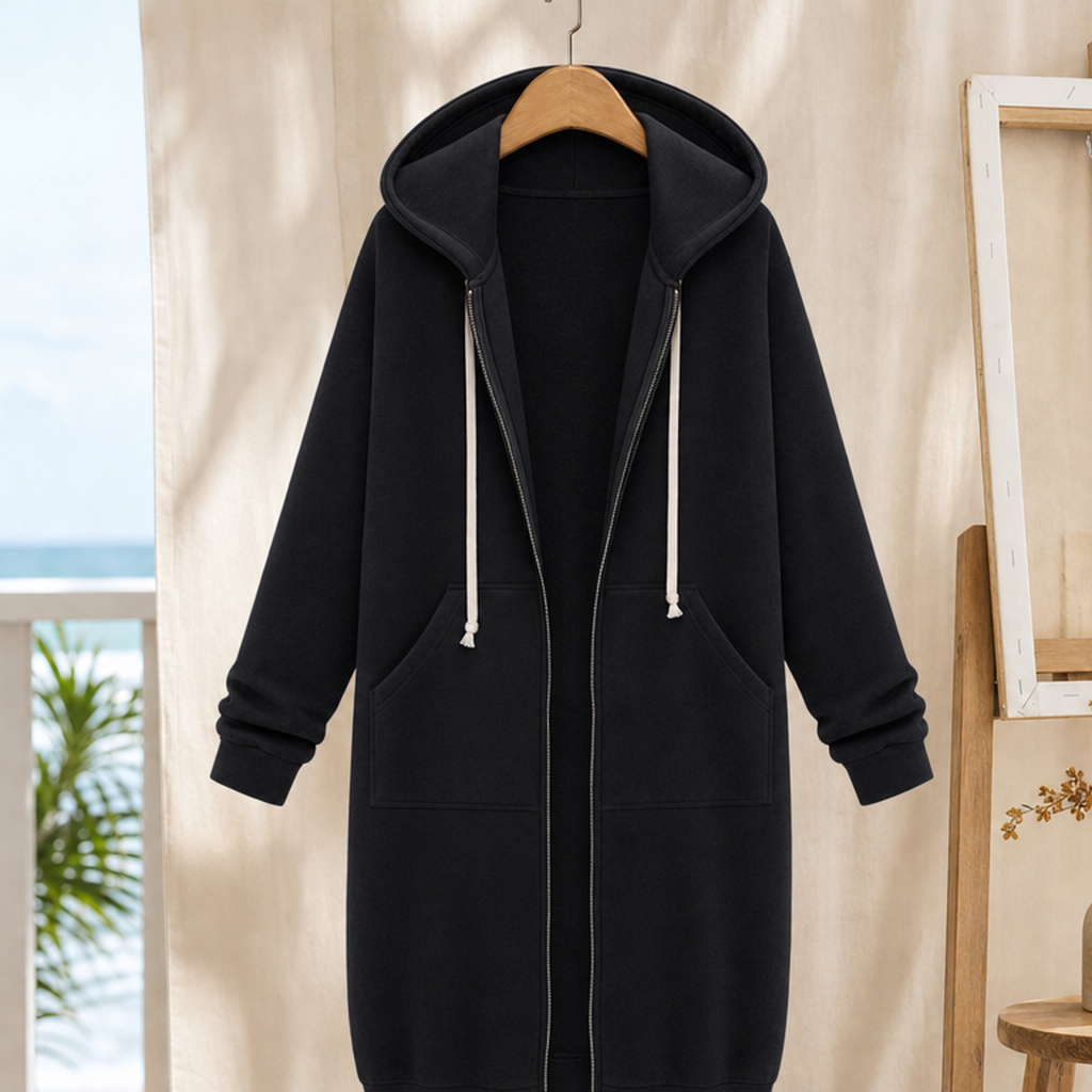 Ilaria-Jade Hooded Hoodie - Black