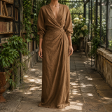 Valentina-Louise Wrap Maxi Dress - Brown